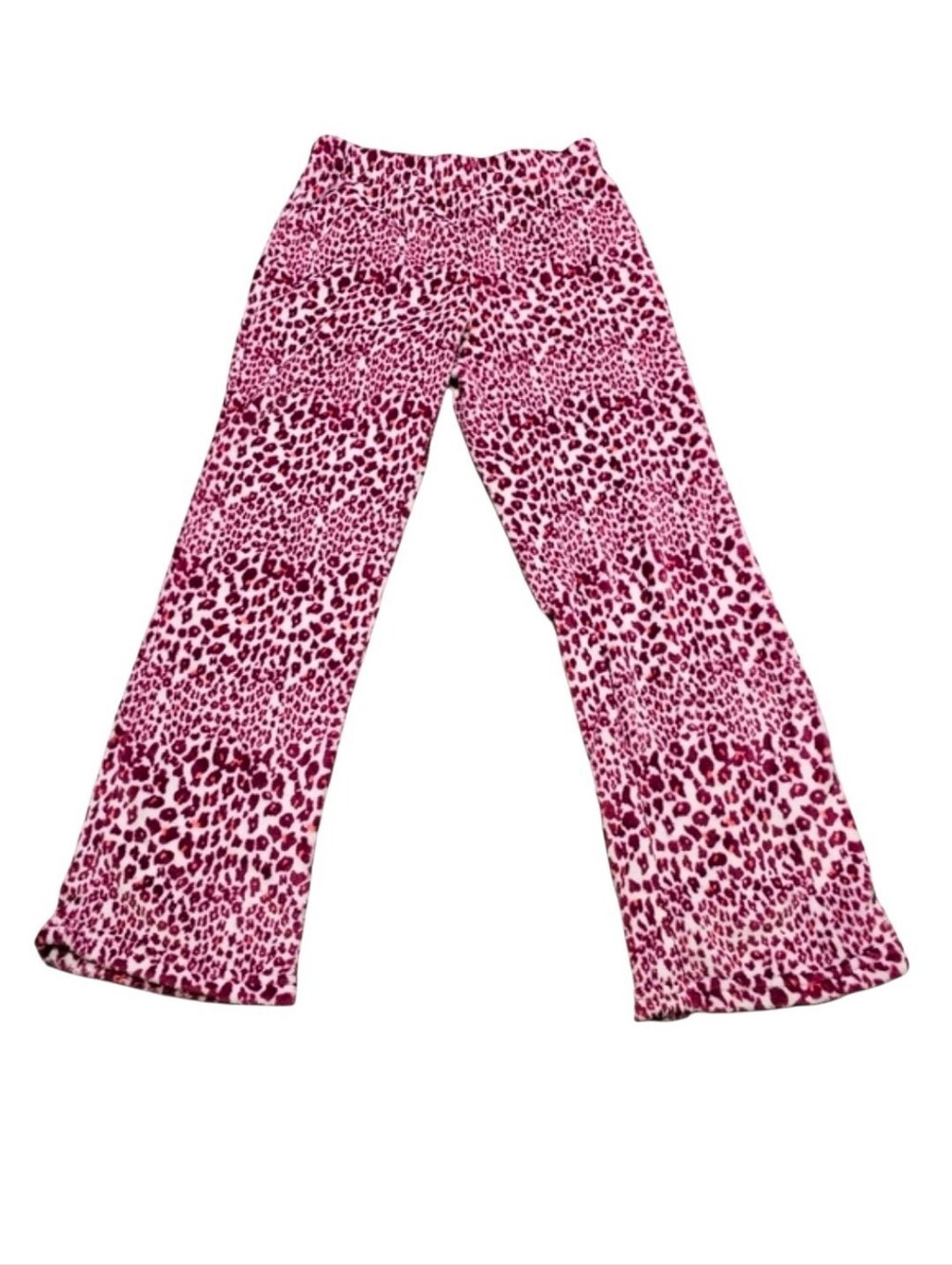 Women's Pink Just Be Soft & Fluffy Leopard/Cheetah Print Pajama Bottoms